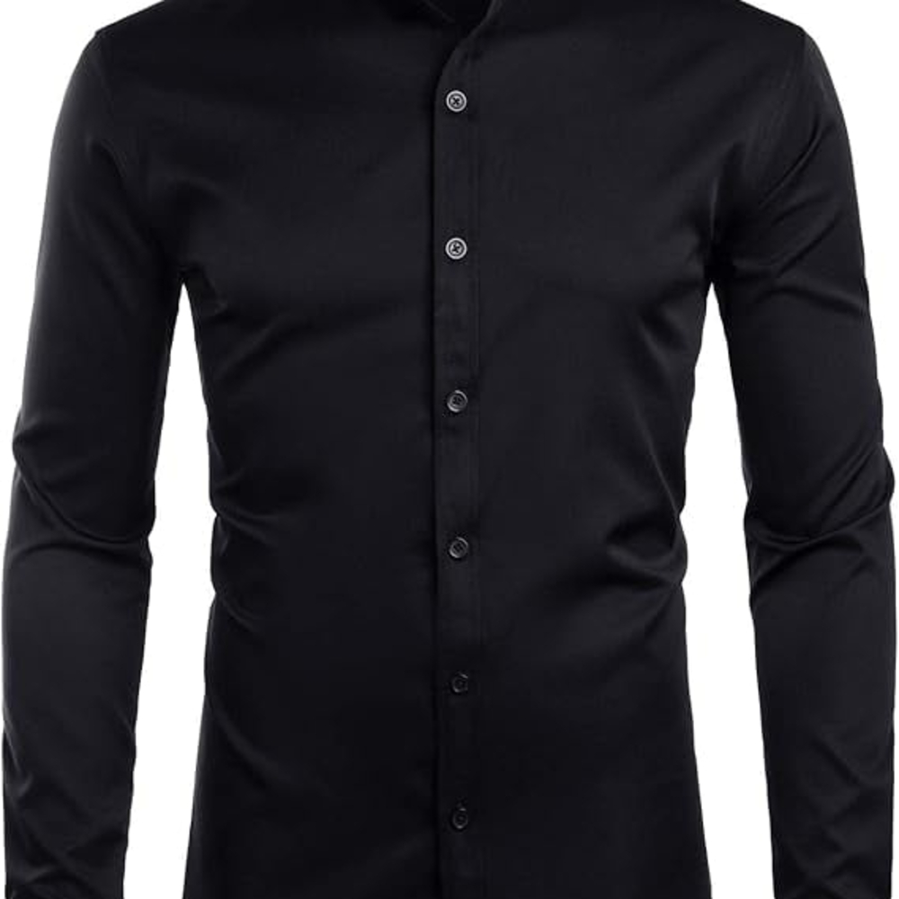 Classic Black Long Sleeve Dress Shirt